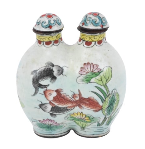 Chinese Metal 7 Enamel Double Snuff Bottle (1 of 7)