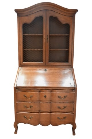 Antique Hand Carved Cabinet Secretary Desk: Antique Hand Carved Cabinet Secretary Desk.Measures 77 inches x 37 inches x 19 inches.