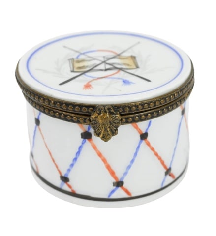 Limoges Porcelain Drum Form Trinket Container (1 of 9)