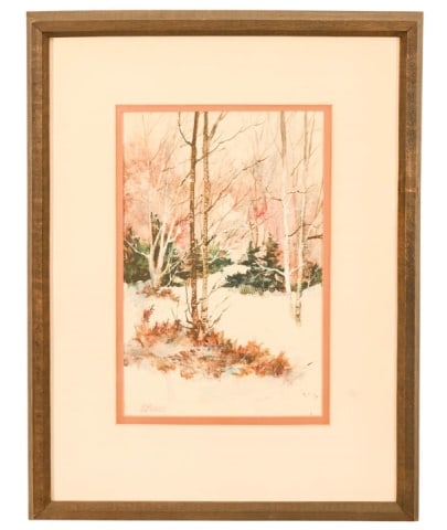 Virginia Perle Signed Watercolor Forest Landscape (1 of 9)