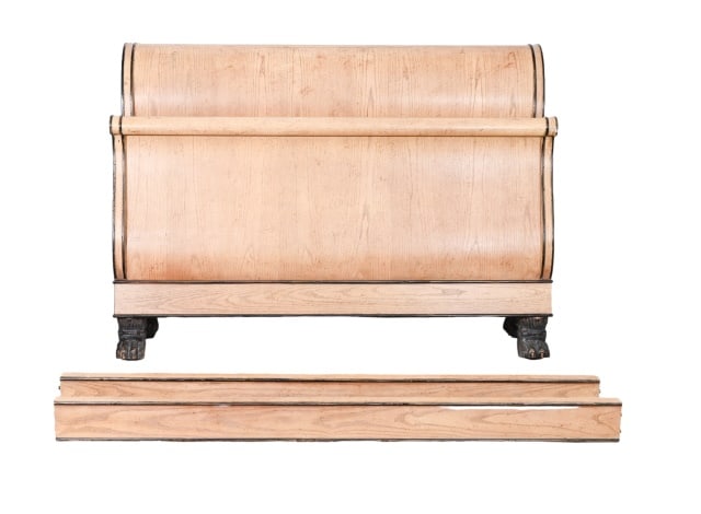 Baker Furniture Neoclassical White Oak Sleigh Bed (1 of 10)