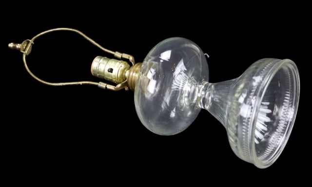 Victorian Converted Pressed Glass Table Lamp - 7