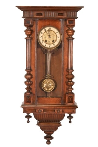 Antique German Carved Regulator Clock (1 of 14)