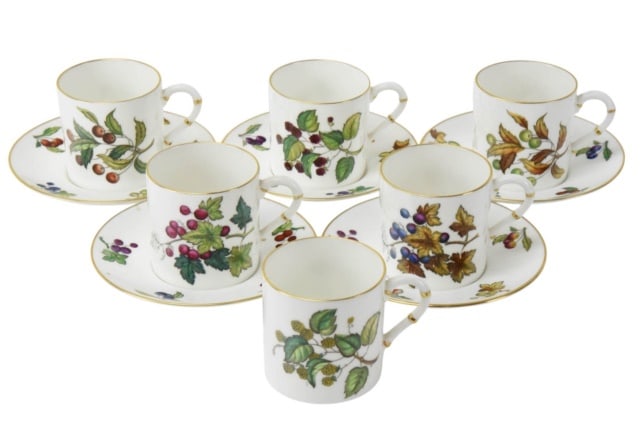 Royal Worcester Fruit Demitasse Cups & Saucers (1 of 10)