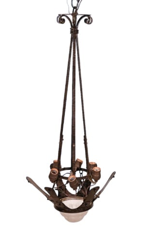 Gothic Revival Wrought Iron Chandelier Pendant (1 of 11)