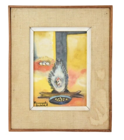 Kennedy Bahia Signed Painting Chicken From Gallery (1 of 11)