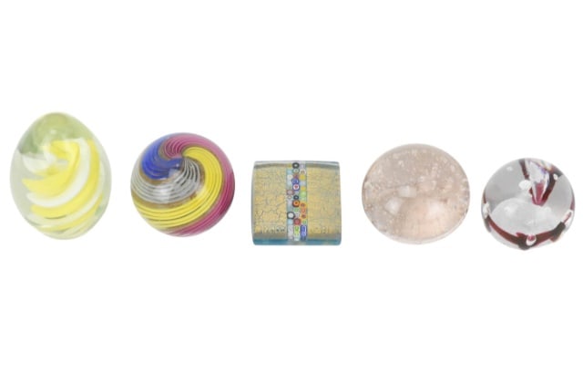 5 Art Glass Paperweights (1 of 7)