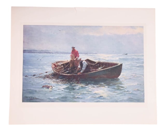 Jack L. Gray Signed Lithograph Dorymen West Bank (1 of 9)