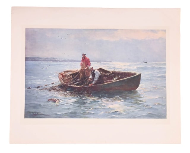 Jack L. Gray Signed Lithograph Dorymen West Bank (1 of 9)