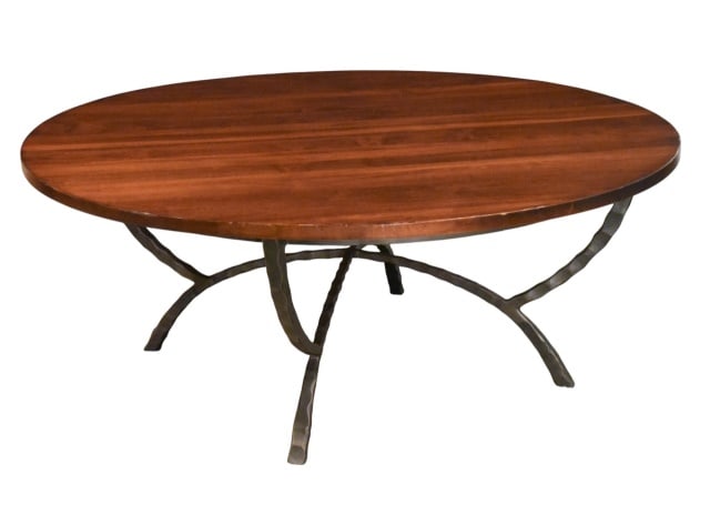 Industrial Style Wrought Iron Round Coffee Table (1 of 13)