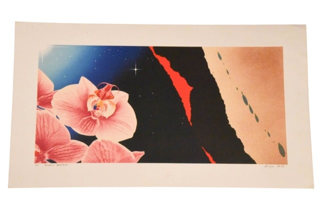 Michael Knigin Romeo's Paradise Serigraph Print: Michael Jay Knigin Romeo's Paradise Signed Serigraph Print.Measures 17.5 inches x 31 inches.