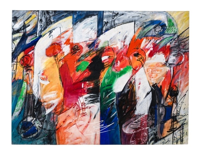 Luis Barreto Abstract Acrylic Mural Size Painting (1 of 13)