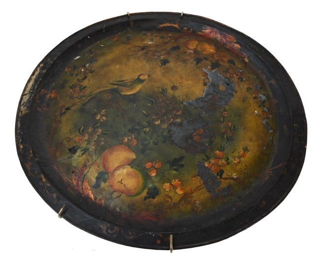 Antique Hand Painted Tole Table Top Tray (1 of 9)