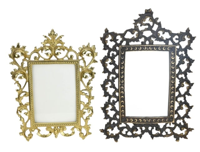 Pair Gilt Bronze Rococo Style Picture Frames (1 of 9)