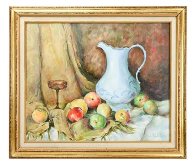 Yecalsik Signed Oil Painting Table Top Still Life (1 of 13)