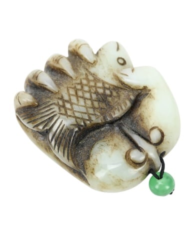 Chinese Hetian Carved Jade Fish Pendant (1 of 6)