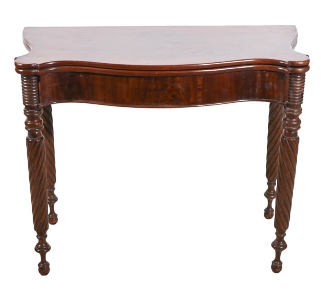 Antique Federal Carved Mahogany Lift Top Table (1 of 13)