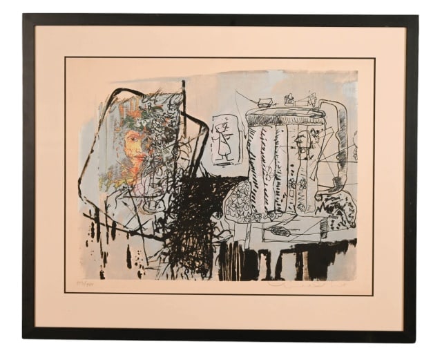 Uri Lifshitz Signed Lithograph Framed: Uri Lifshitz, Israel 1936-2011, Signed and Numbered 103/144 Lithograph. Framed measures 30 inches x 36 inches.