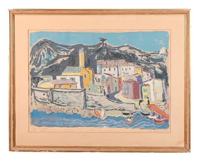 Signed Numbered 1952 Serigraph Sicily Landscape (1 of 10)