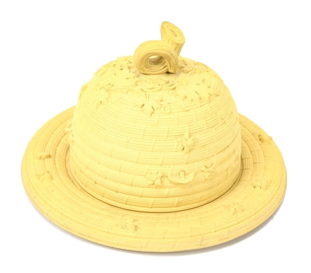 Antique English Caneware Pottery Covered Dish (1 of 12)