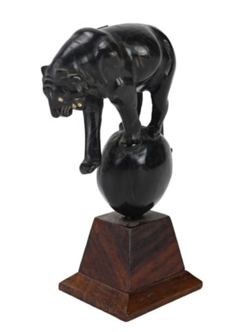 Carved Horn Tiger on Ball Mounted (1 of 10)