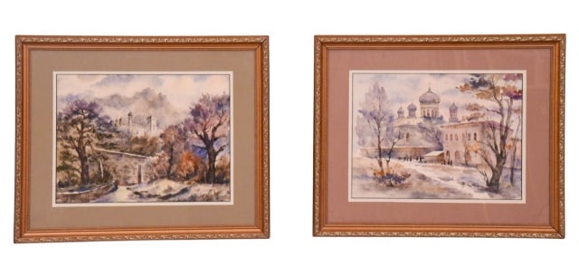 2 Signed Watercolor Paintings of Odessa, Ukraine (1 of 10)