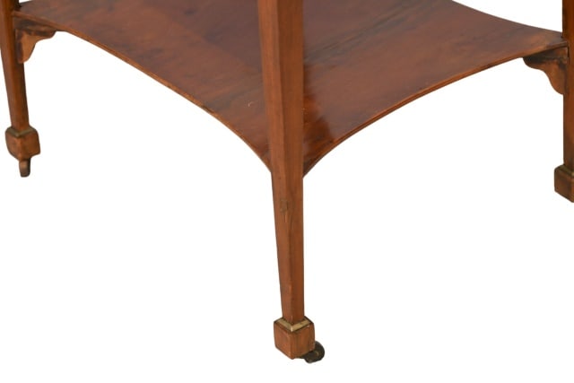 Antique Folding Side Table w/ Drawer on Casters - 10