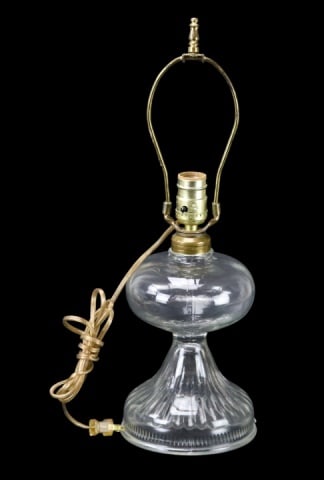 Victorian Converted Pressed Glass Table Lamp (1 of 10)