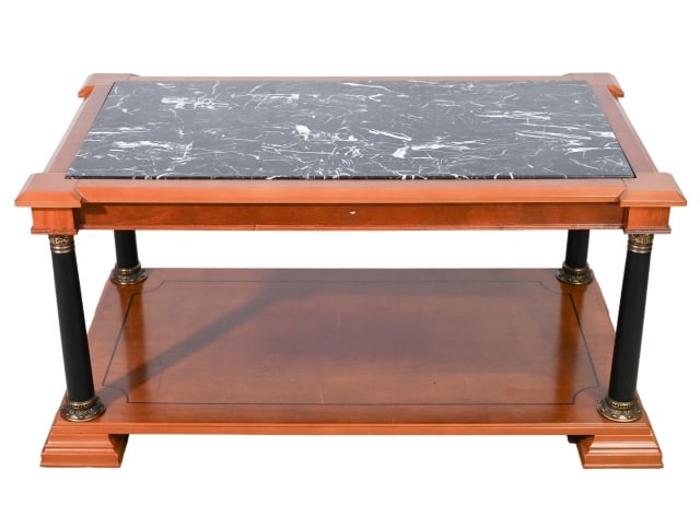 Bombay Empire Style Faux Marble Top Coffee Table (1 of 12)