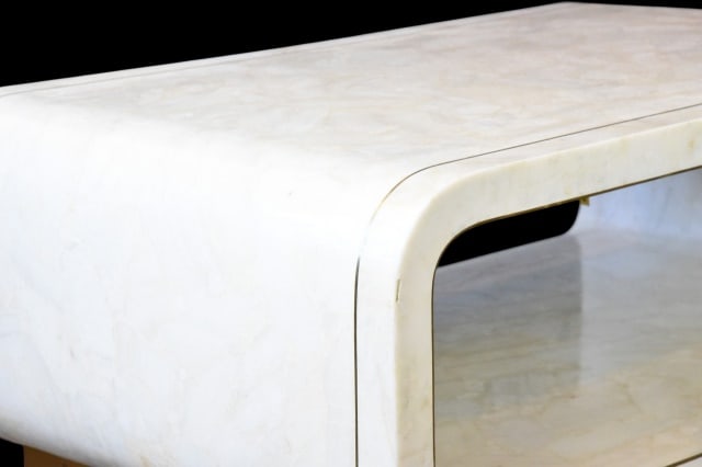 Minimalist Rounded Rectangular Coffee Table - 4