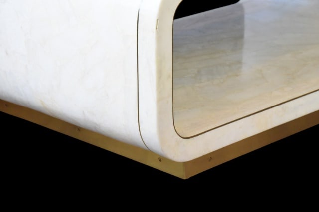 Minimalist Rounded Rectangular Coffee Table - 5