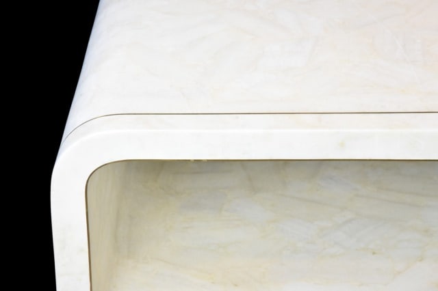 Minimalist Rounded Rectangular Coffee Table - 8