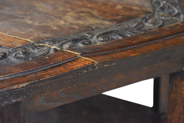 Antique Hand Carved Hexagonal Side Table - 6