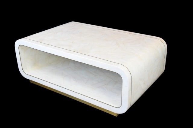 Minimalist Rounded Rectangular Coffee Table - 2
