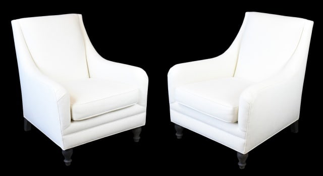 Pair Contemporary Upholstered Accent Chairs (1 of 11)