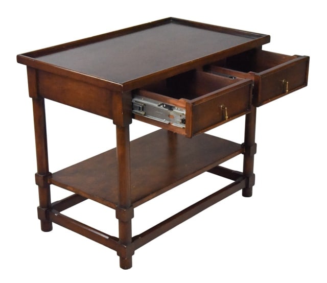 Vintage Solid Wood Two Tier Console Table - 5