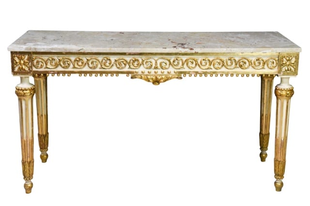 Italian Neoclassical Gilt Wood Painted Console (1 of 14)