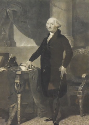 Antique George Washington Engraving: Antique George Washington Engraving After Stuart J. Halpin. Please see all photos for the overall condition. Sold as is.Frame measures 35.5 inches x 26.5 inches. Art measures 17 inches x 26 inches