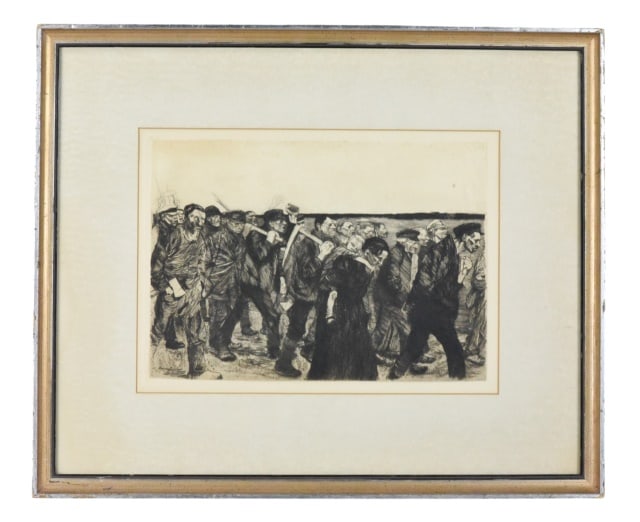 Kathe Kollwitz Framed and Signed Lithograph: Kathe Kollwitz Framed and Signed Lithograph with Stamp on right corner.Frame measures 16 inches x 19 inches.Art measures 9 inches x 12 inches.