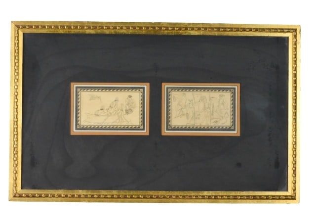 Pair Framed Hamilton Etchings (1 of 6)