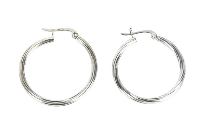 Sterling Silver Tube Hoop Earrings (1 of 5)