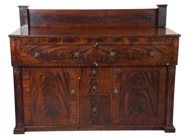Antique Empire Style Flamed Mahogany Sideboard (1 of 7)