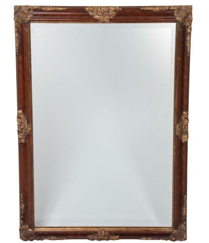 Rococo Style Distressed Gilt Beveled Mirror (1 of 7)