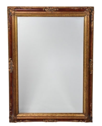 Rococo Style Distressed Gilt Beveled Mirror (1 of 7)