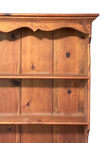Vintage Two Piece Pine Hutch with Porcelain Knobs - 3