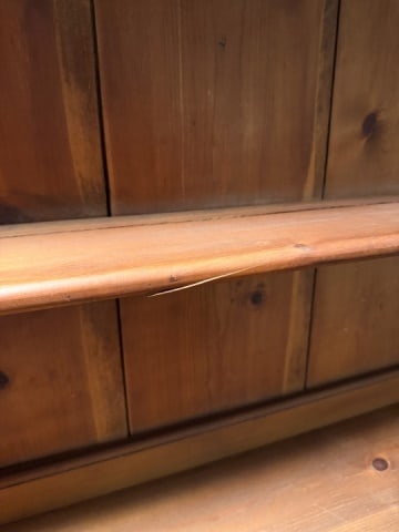 Vintage Two Piece Pine Hutch with Porcelain Knobs - 8