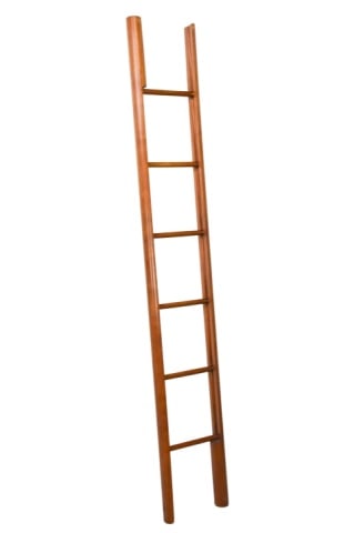 Folding Wooden Pole Library Ladder: Folding Wooden Pole Library LadderMeasures 87 inches x 14 inches x 3 inchesCollapsed measures 99 inches x 3 inches in diameter