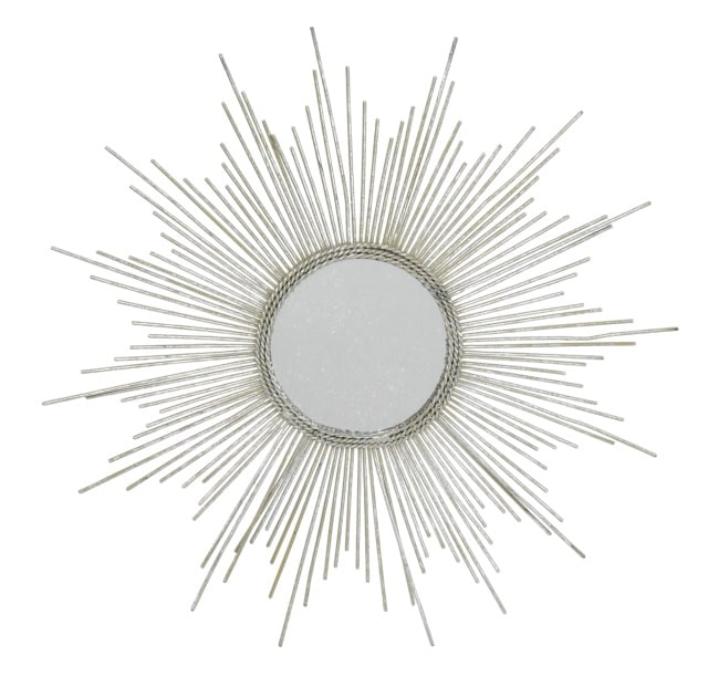 Petite Silver Burst Round Sunburst Mirror (1 of 5)