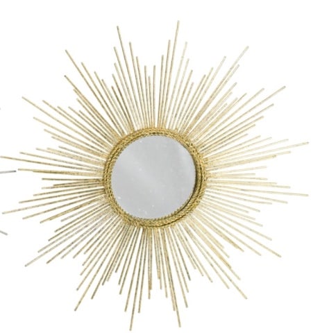 Petite Gold Burst Round Sunburst Mirror (1 of 6)
