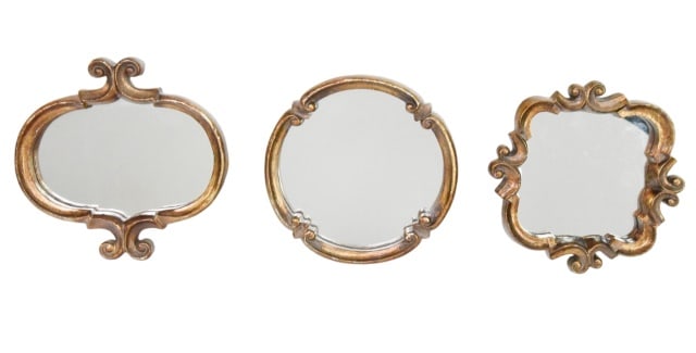 3 Victorian Aesthetic Style Decorative Wall Mirror: 3 Victorian Aesthetic Style Decorative Wall Mirror.Largest measures 9 inches in diameter.